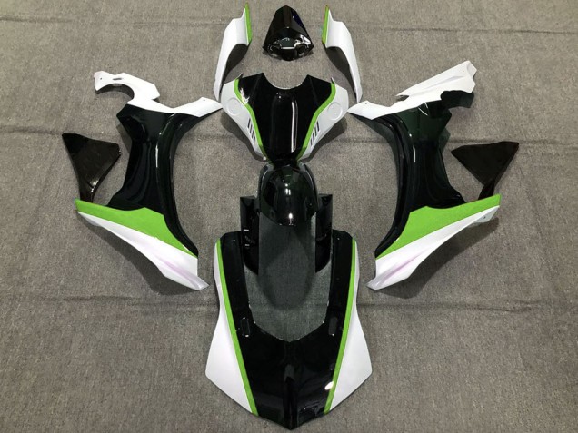 2015-2019 White Green Glossy Black Yamaha R1 Motorcycle Fairings
