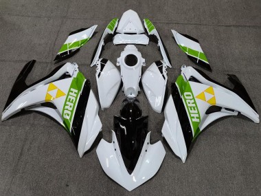 2015-2018 White Green Glossy Black Yamaha R3 Motorcycle Fairings