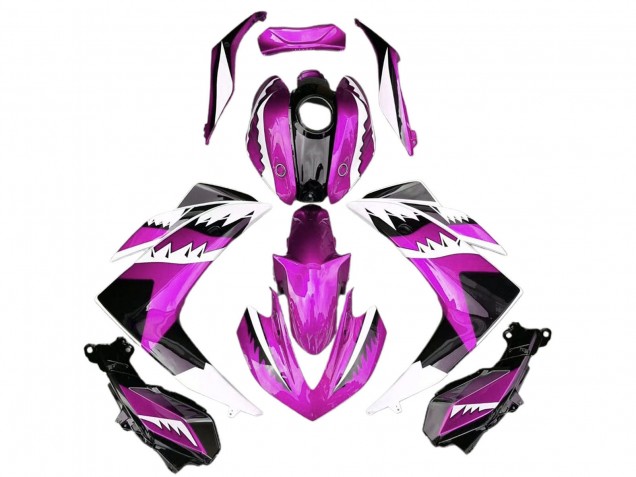 2015-2018 Pink White Glossy Black Shark Yamaha R3 Motorcycle Fairings