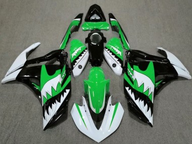 2015-2018 White Green Black Shark Yamaha R3 Motorcycle Fairings