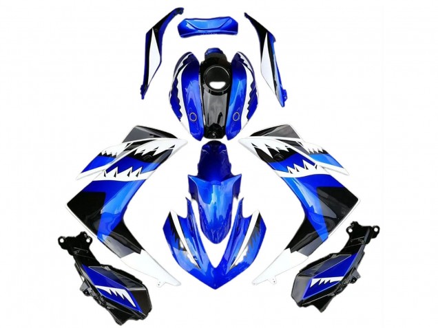 2015-2018 Blue White Black Shark Yamaha R3 Motorcycle Fairings