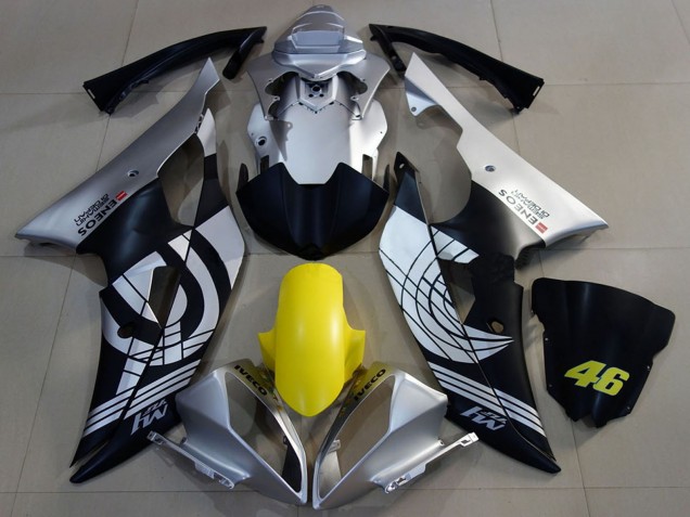 2008-2016 Silver Yellow Matte Black ENEOS 46 Yamaha R6 Motorcycle Fairings
