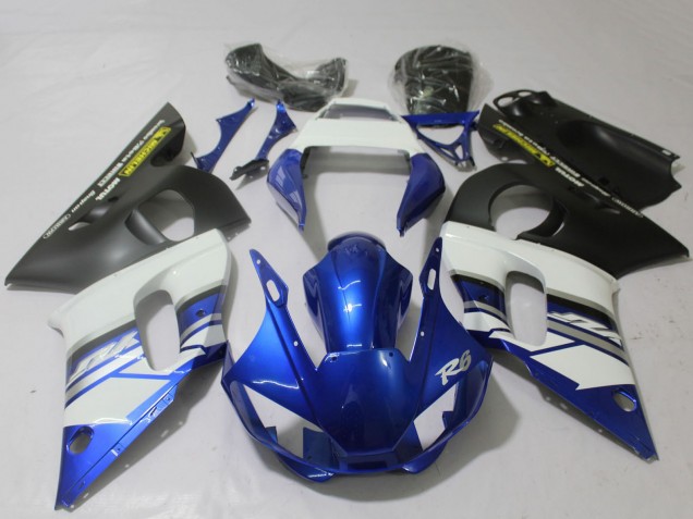 1998-2002 White Blue Matte Black Yellow Yamaha R6 Motorcycle Fairings
