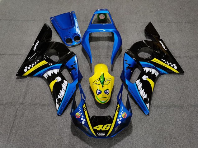 1998-2002 Blue Yellow Black Shark 46 Yamaha R6 Motorcycle Fairings