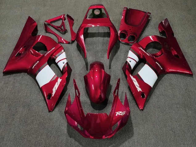 1998-2002 Red White Yamaha R6 Motorcycle Fairing