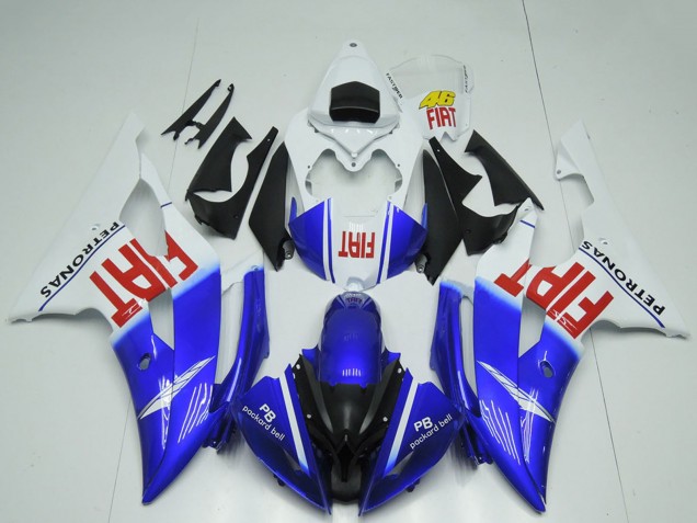 2008-2016 White Blue Red Black Fiat Yamaha R6 Motorcycle Fairings