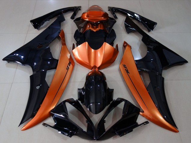 2008-2016 Orange Glossy Black Yamaha R6 Motorcycle Fairings
