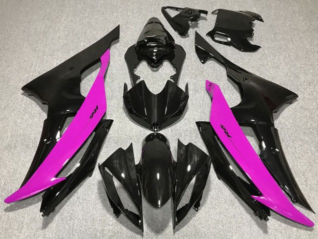 2008-2016 Pink Glossy Black Yamaha R6 Motorcycle Fairings
