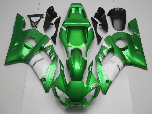 1998-2002 Green White Yamaha R6 Motorcycle Fairings