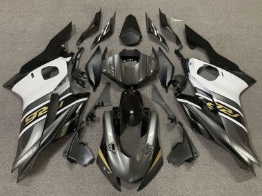 2017-2023 White Grey Glossy Black Gold Yamaha R6 Motorcycle Fairings