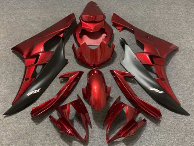 2006-2007 Red Matte Black Yamaha R6 Motorcycle Fairings