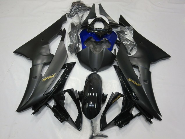 2008-2016 Glossy Black Matte Black Blue Gold Decals Yamaha R6 Motorcycle Fairings