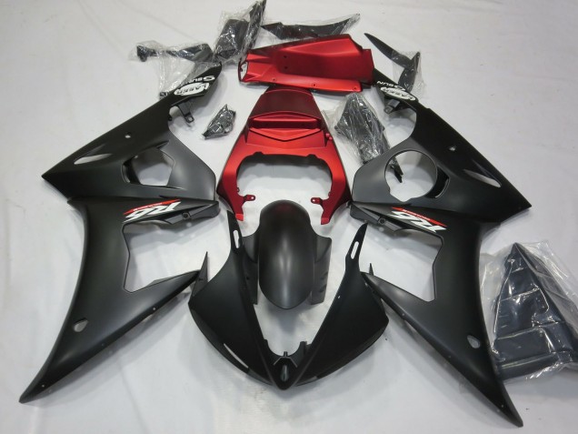 2003-2004 Red Matte Black Yamaha R6 Motorcycle Fairings