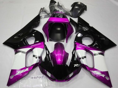 1998-2002 Purple White Glossy Black Yamaha R6 Motorcycle Fairings