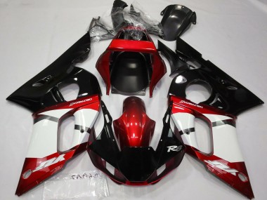 1998-2002 Red White Glossy Black Yamaha R6 Motorcycle Fairing