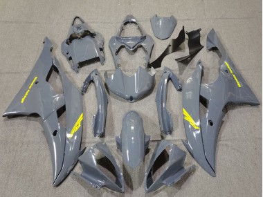 2008-2016 Nardo Grey High Viz Yellow Decals Yamaha R6 Motorcycle Fairings