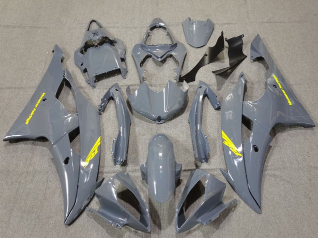 2008-2016 Nardo Grey High Viz Yellow Decals Yamaha R6 Motorcycle Fairings