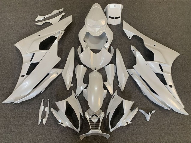 2006-2007 Pearl White Yamaha R6 Motorcycle Fairings
