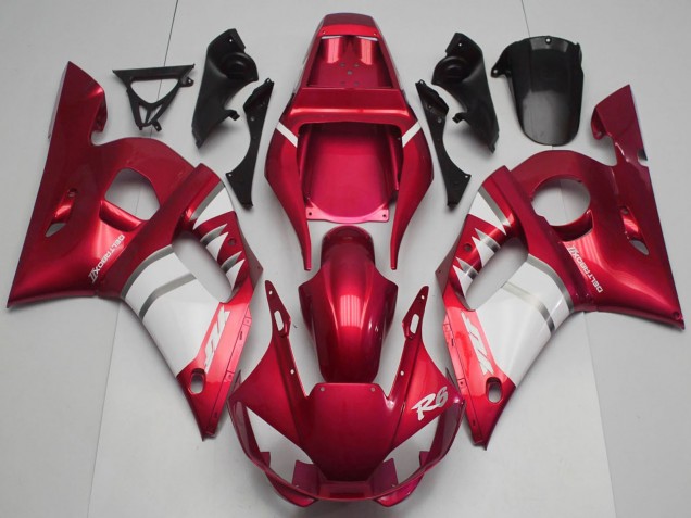 1998-2002 Red White Yamaha R6 Motorcycle Fairings