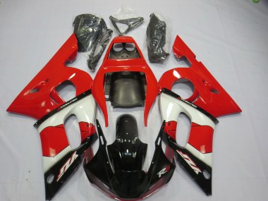 1998-2002 Red White Glossy Black Yamaha R6 Motorcycle Fairings