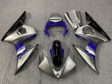 2003-2004 Silver Blue Glossy Black Yamaha R6 Motorcycle Fairings