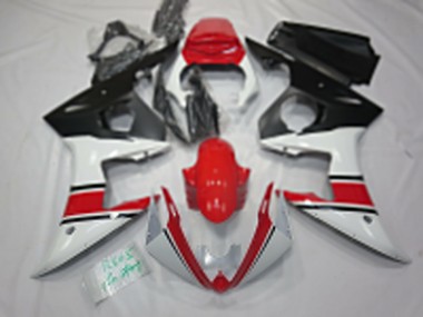 2005 White Red Black Yamaha R6 Motorcycle Fairings