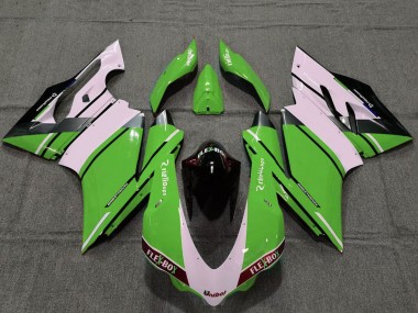 2015-2017 White Green Glossy Black Unibat Flex-Box OEM Style Ducati 959 1299 Motorcycle Fairings
