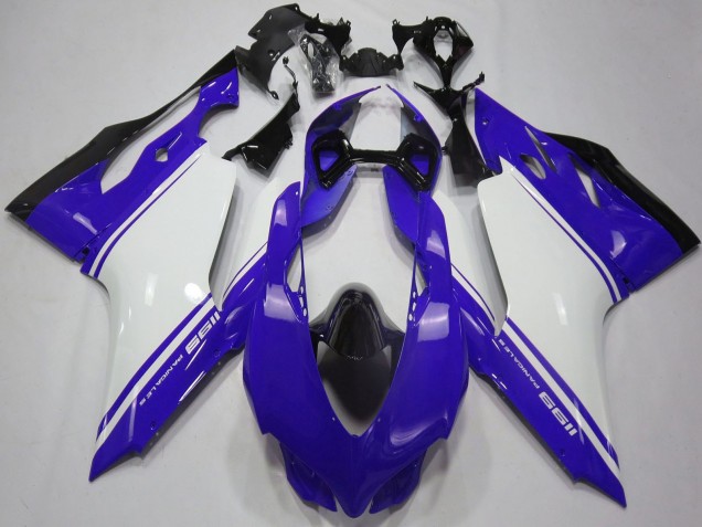 2011-2014 Glossy Blue White Black Ducati 1199 Motorcycle Fairings