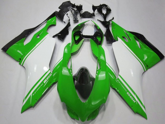2011-2014 Glossy Green White Black Ducati 1199 Motorcycle Fairings