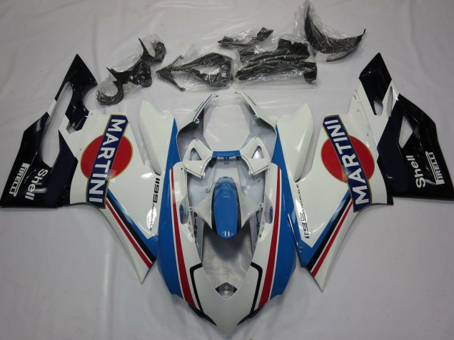 2011-2014 White Light Blue Red Black Martini Ducati 1199 Motorcycle Fairings