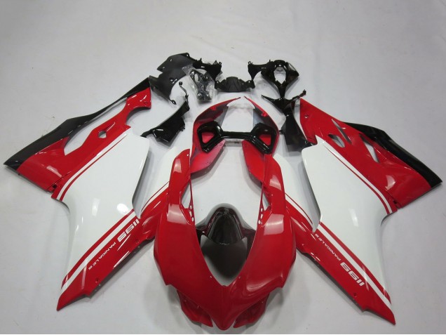 2011-2014 White Red Black OEM Style Ducati 1199 Motorcycle Fairings