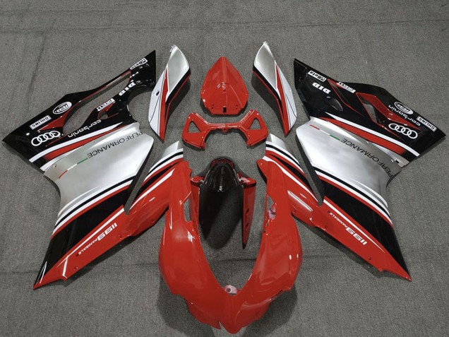 2011-2014 Red Silver Black Performance Ducati 1199 Motorcycle Fairings