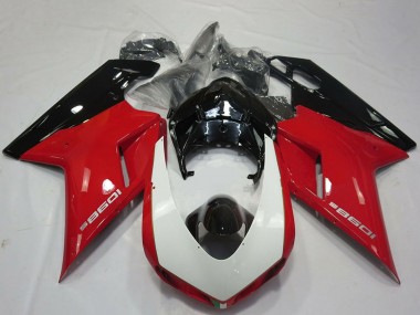 2007-2014 Red White Glossy Black Ducati 1098 Motorcycle Fairings