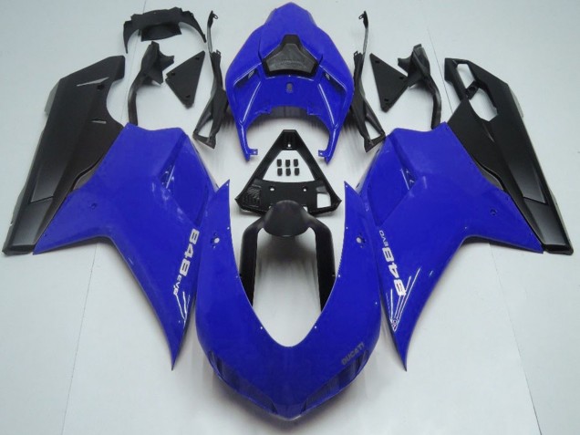 2007-2014 Blue Matte Black Ducati 848 Motorcycle Fairings
