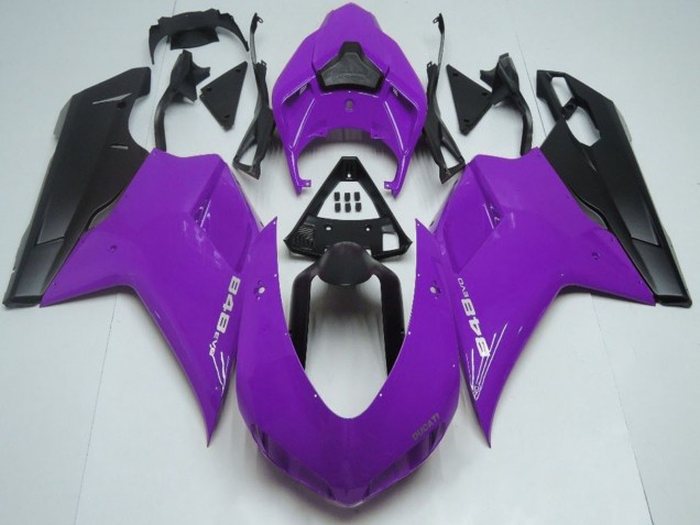2007-2014 Purple Matte Black Ducati 848 Motorcycle Fairings