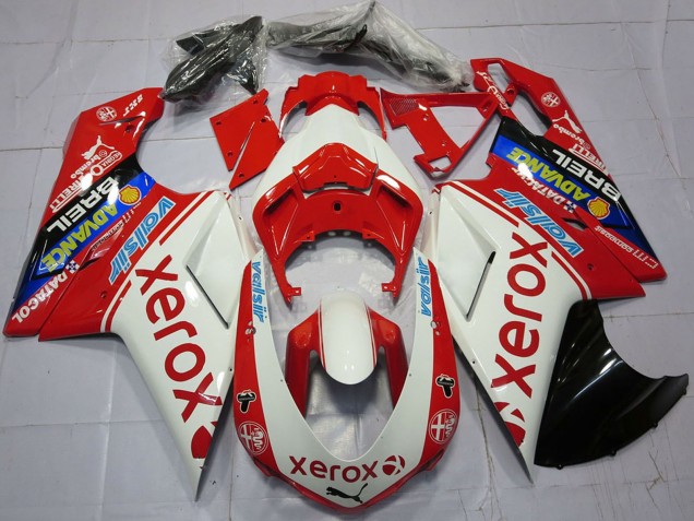 2007-2014 White Red Blue Glossy Black Valsir Xerox Ducati 848 1098 1198 Motorcycle Fairings