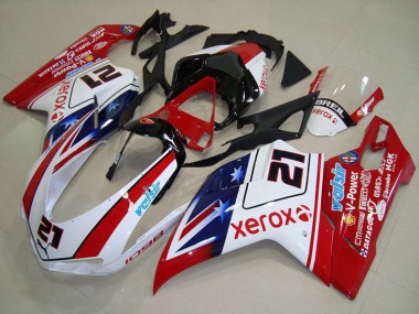 2007-2014 White Red Black Blue Star Xerox 21 Ducati 1098 Motorcycle Fairings