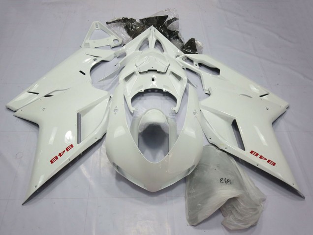 2007-2014 Pearl White Ducati 848 Motorcycle Fairings