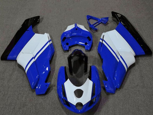 2003-2004 White Blue Glossy Black Ducati 749 999 Motorcycle Fairings