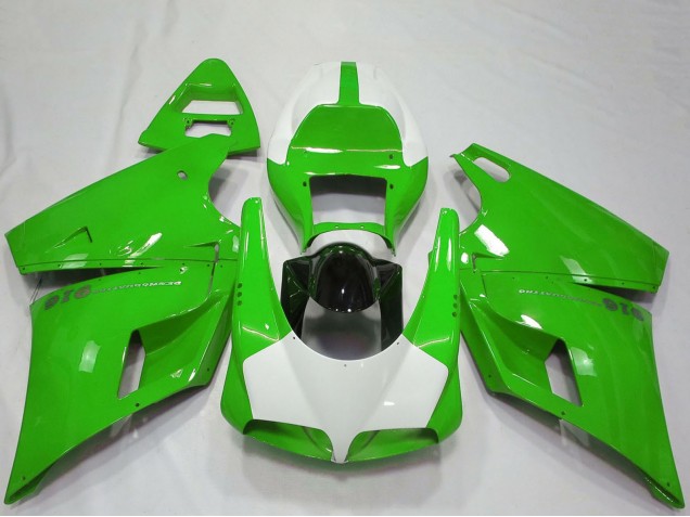 1993-2005 Green White Glossy Black Performance Ducati 916 Motorcycle Fairings