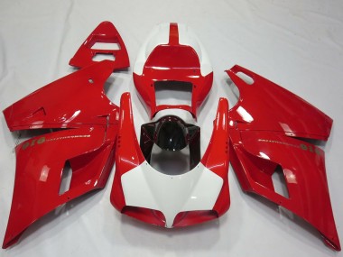 1993-2005 Red White Glossy Black Performance Ducati 916 Motorcycle Fairings