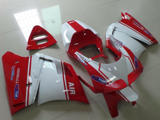 1993-2005 White Red Air Generali Tim Ducati 748 916 996 998 Motorcycle Fairings