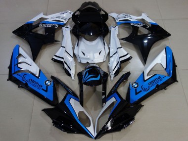2009-2014 White Blue Glossy Black Alpha BMW S1000RR Motorcycle Fairings