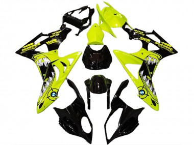 2009-2014 High Viz Yellow Glossy Black Shark BMW S1000RR Motorcycle Fairings