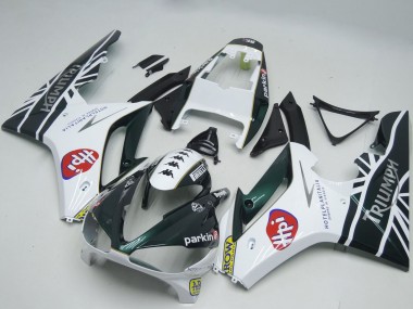 2009-2012 White Glossy Black HPi Triumph Daytona 675 Motorcycle Fairings