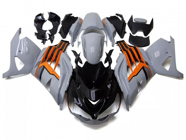2012-2024 Nardo Grey Orange Black Kawasaki ZX14R ZZR1400 Motorcycle Fairings