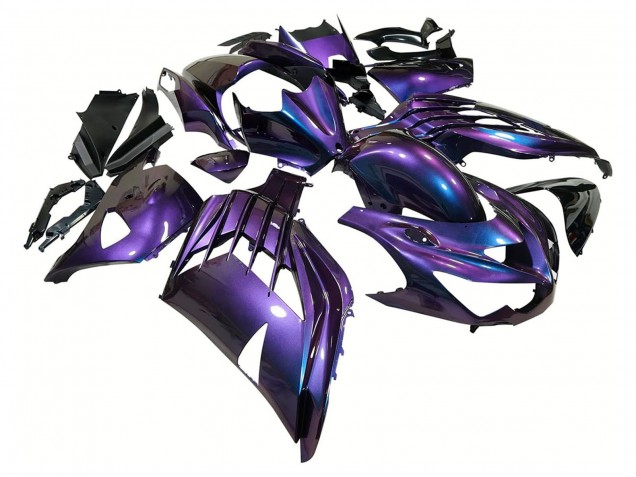 2012-2024 Chameleon Blue Purple Kawasaki ZX14R ZZR1400 Motorcycle Fairings
