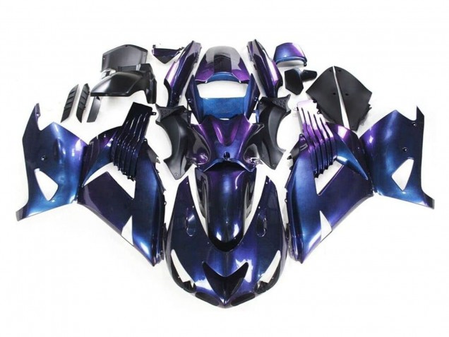 2006-2011 Chameleon Blue Purple Kawasaki ZX14R ZZR1400 Motorcycle Fairings