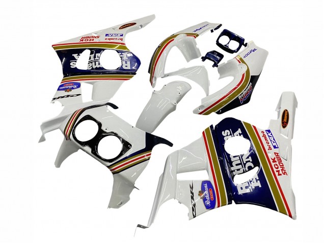 1990-1999 White Gold Red Dark Blue Rothmans Honda CBR400RR NC29 Motorcycle Fairings