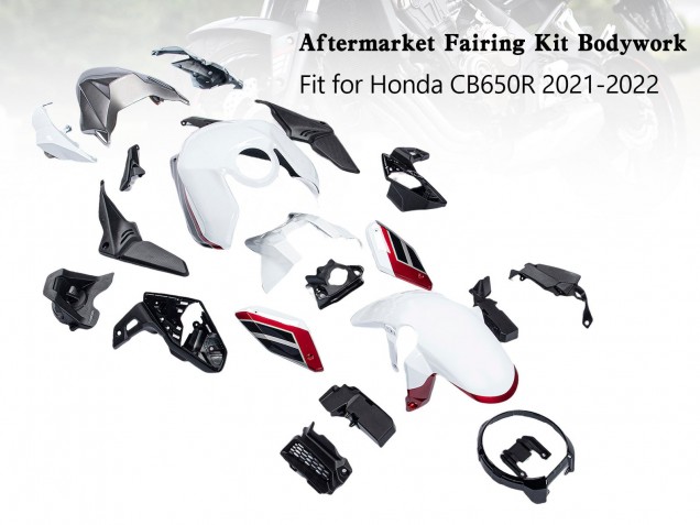 2019-2022 White Black Red Honda CB650R Motorcycle Fairings